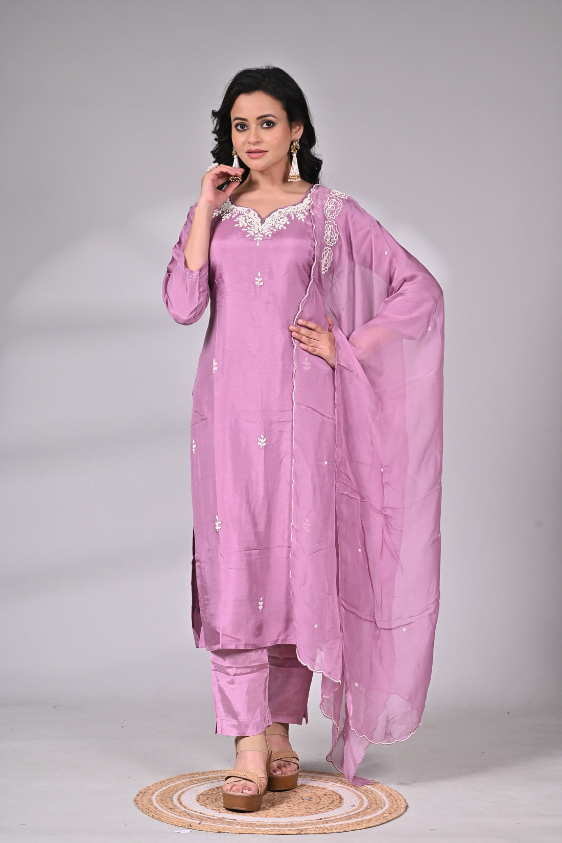 Rose Pink Cotton Linen Suit Set