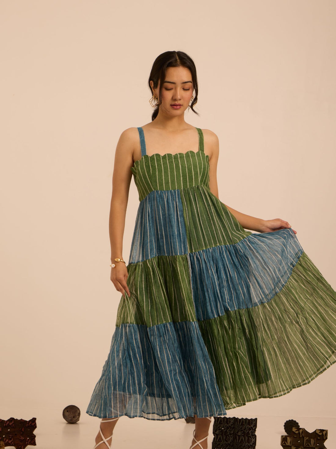 Terrace Tiers Chanderi Dress