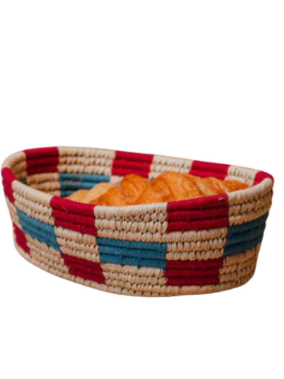 Handmade Blue & Magenta Kanshi Grass Organiser/Fruit Basket