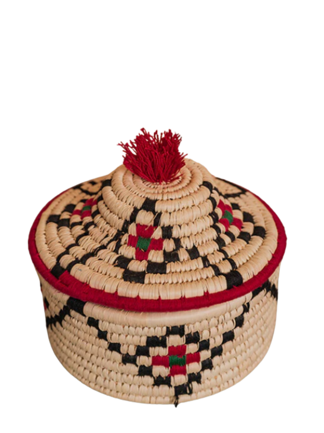 Kraftribe Handmade Kanshi Grass Chapati Box/Storage Box(Black,Pink)
