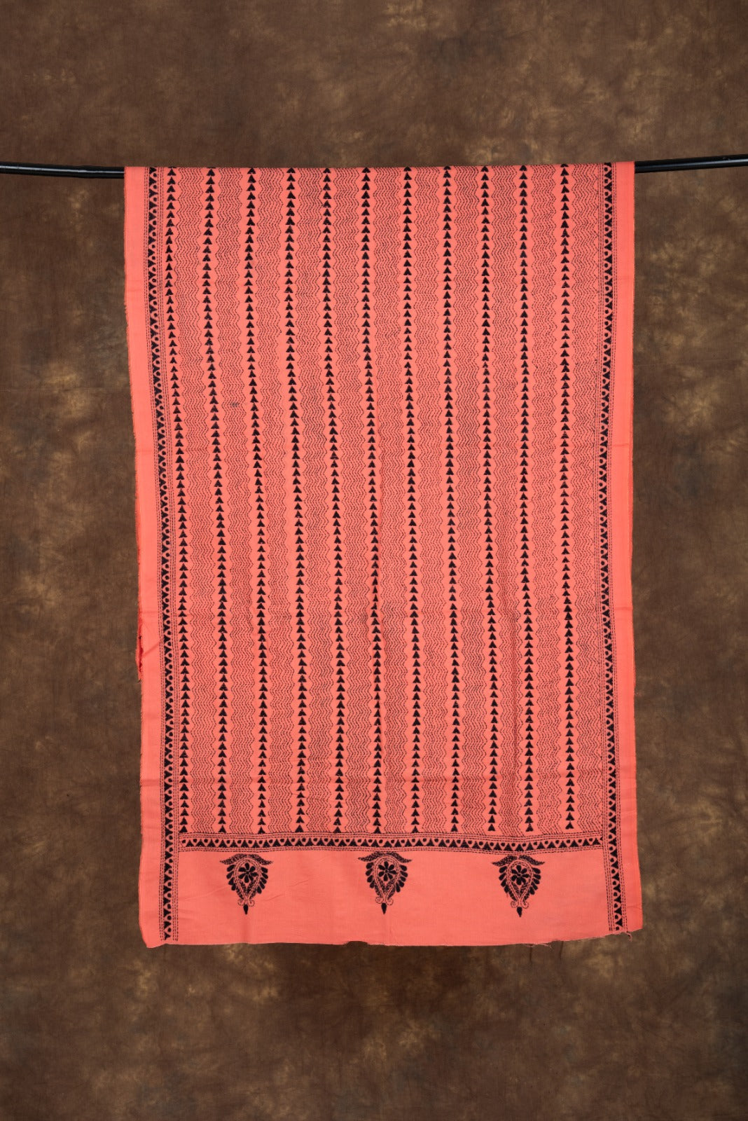 Enchanted Heartbeat Hand-Embroidered Cotton Dupatta