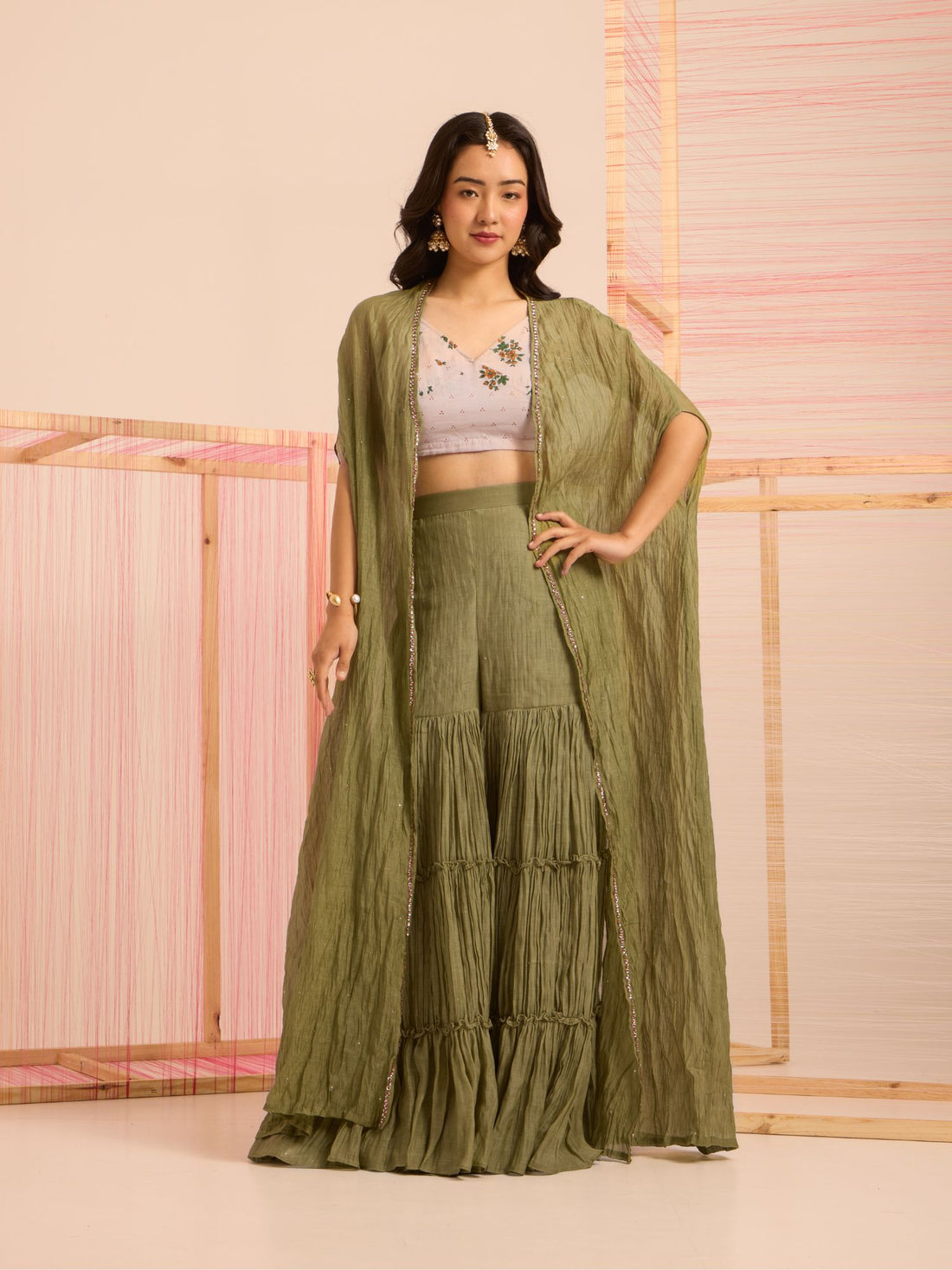 Zarreen Chanderi Sharara Set