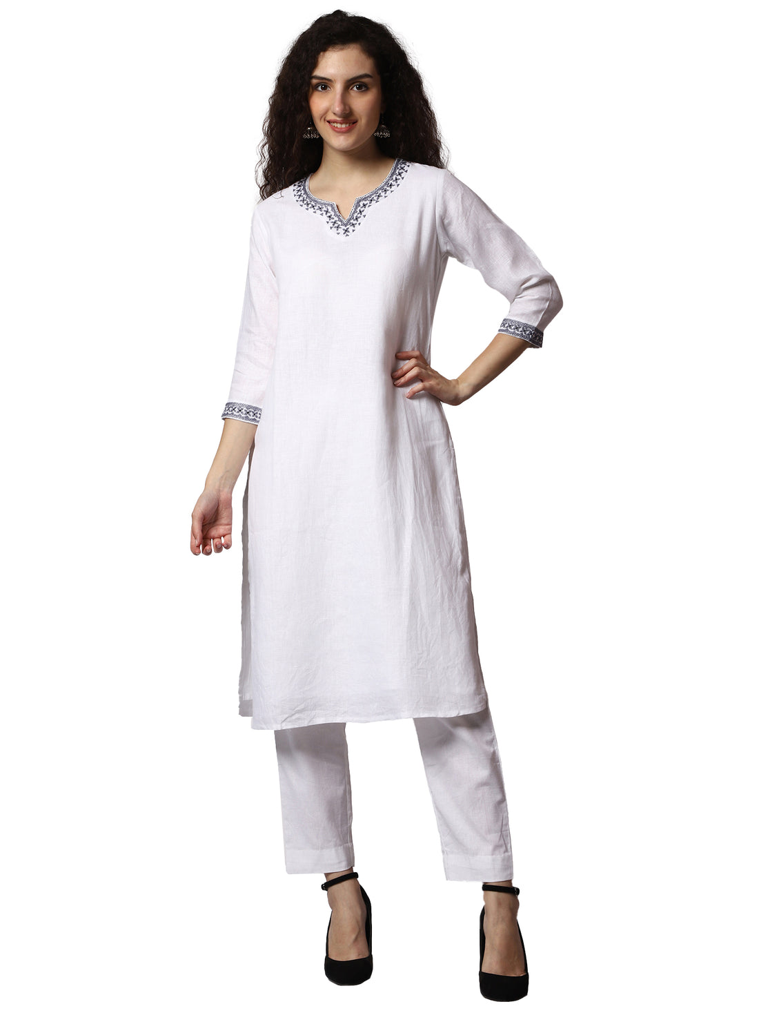 Silver Mist Cotton Kurta Set