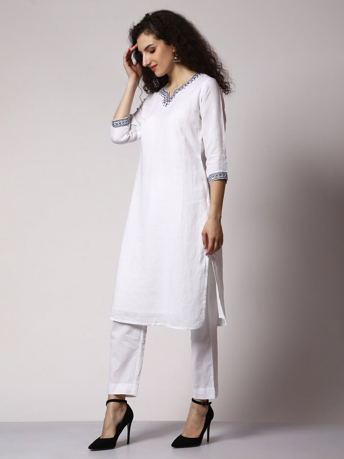 Silver Mist Cotton Kurta Set