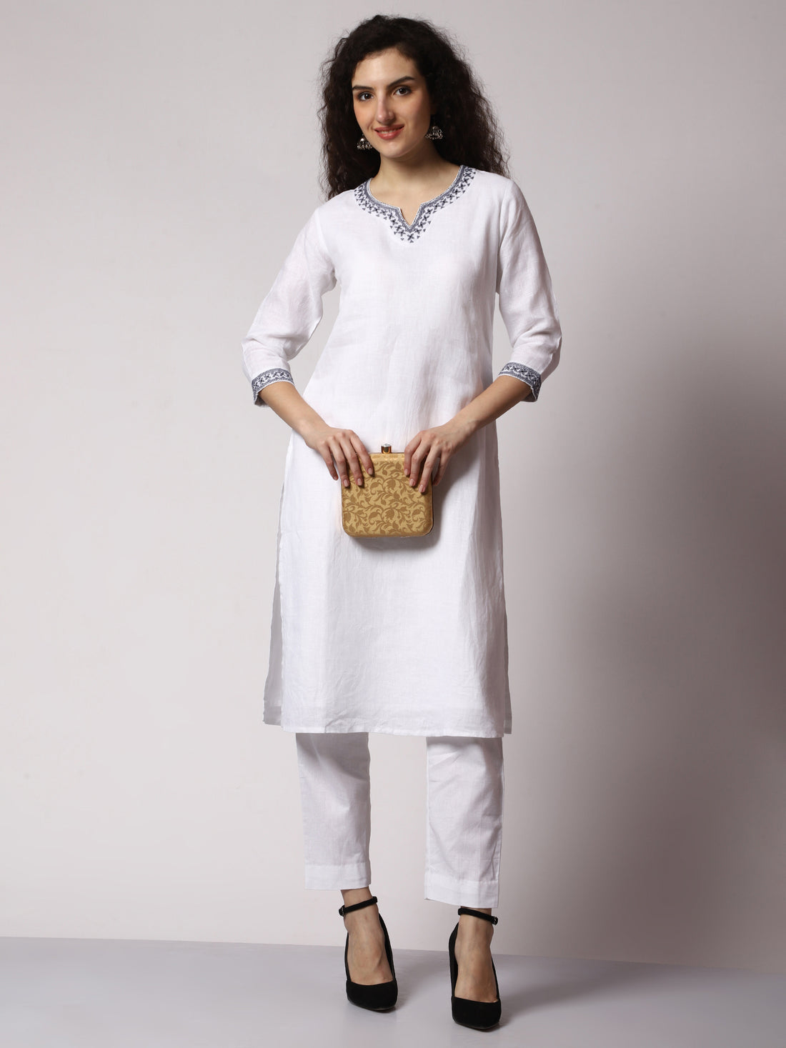 Silver Mist Cotton Kurta Set