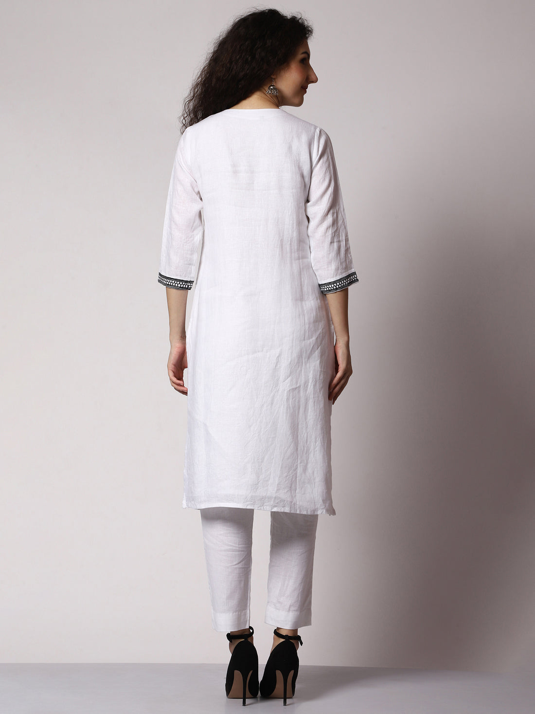 Nocturnal Opulence Hand Embroidered Cotton Kurta Set