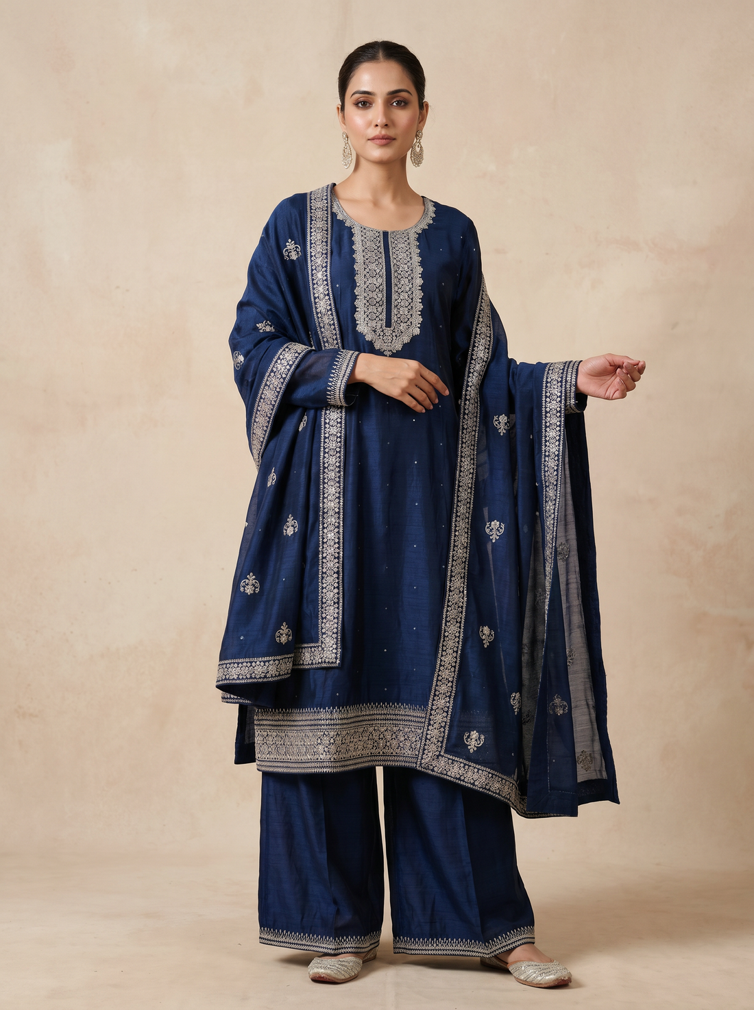 Blue sharara set