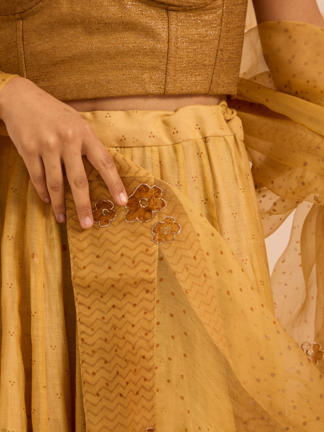 Sunehri Nazakat Chanderi Lehenga