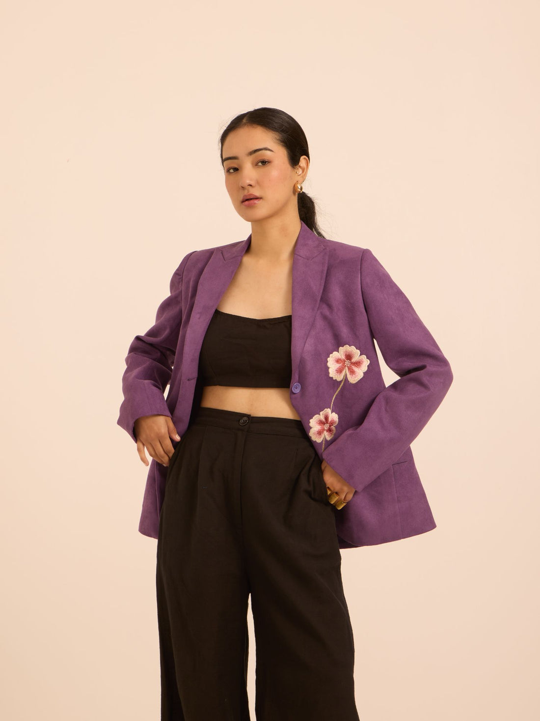 Purple Haze Suede Blazer-Relaxed Fit