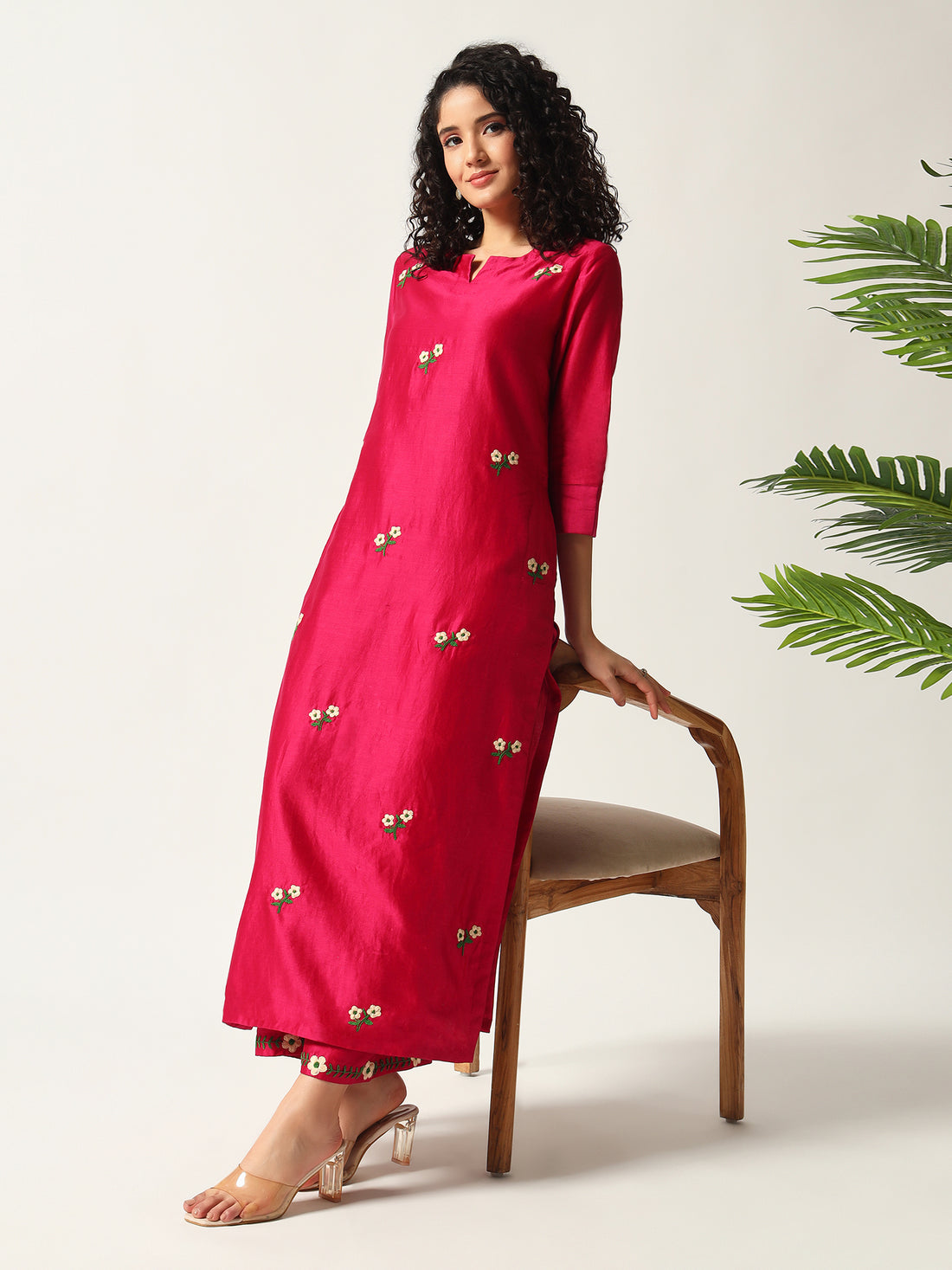 Phoolpatra Chanderi Kurta Set