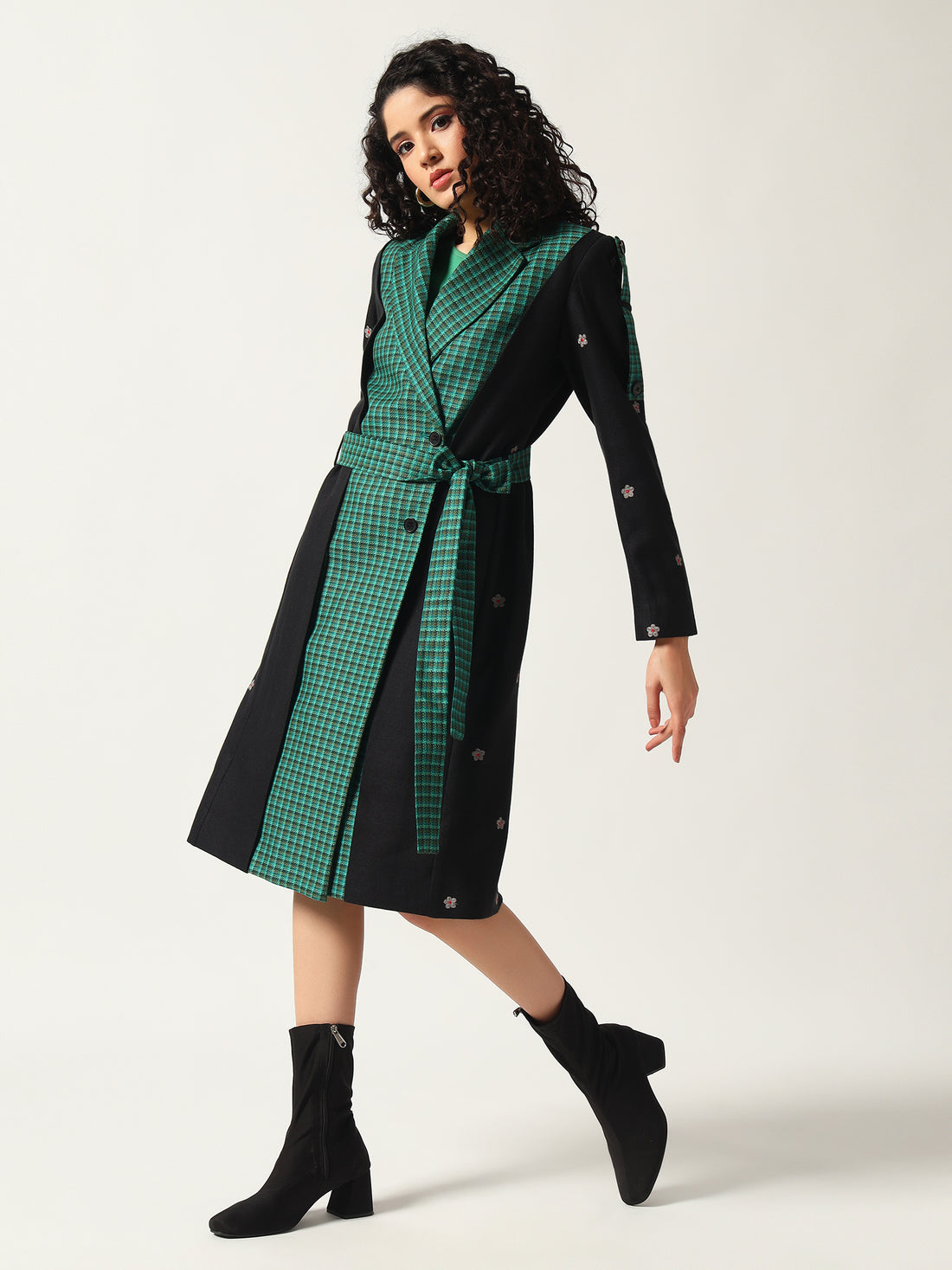 Midnight Emerald Wrap Coat