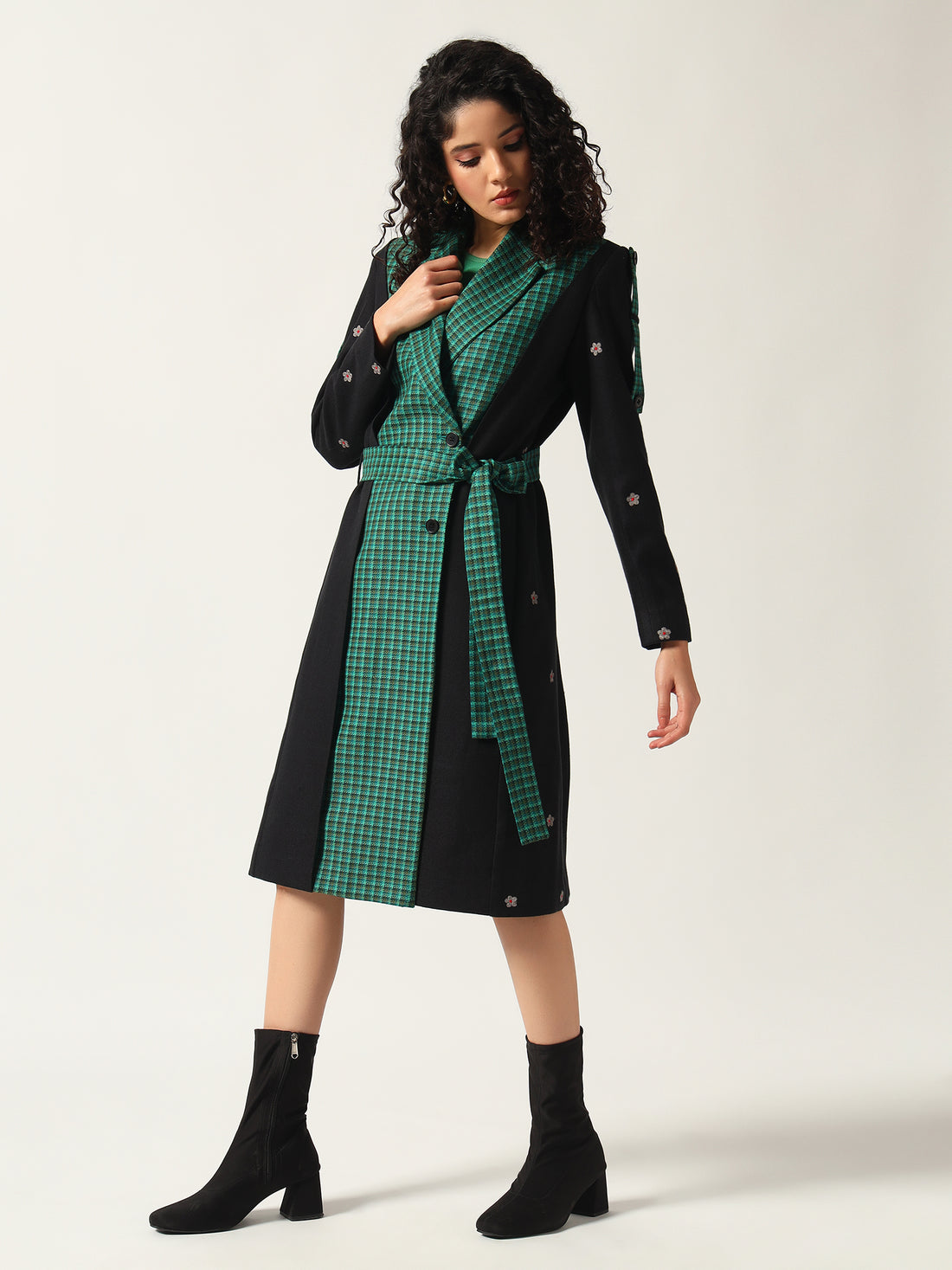 Midnight Emerald Wrap Coat