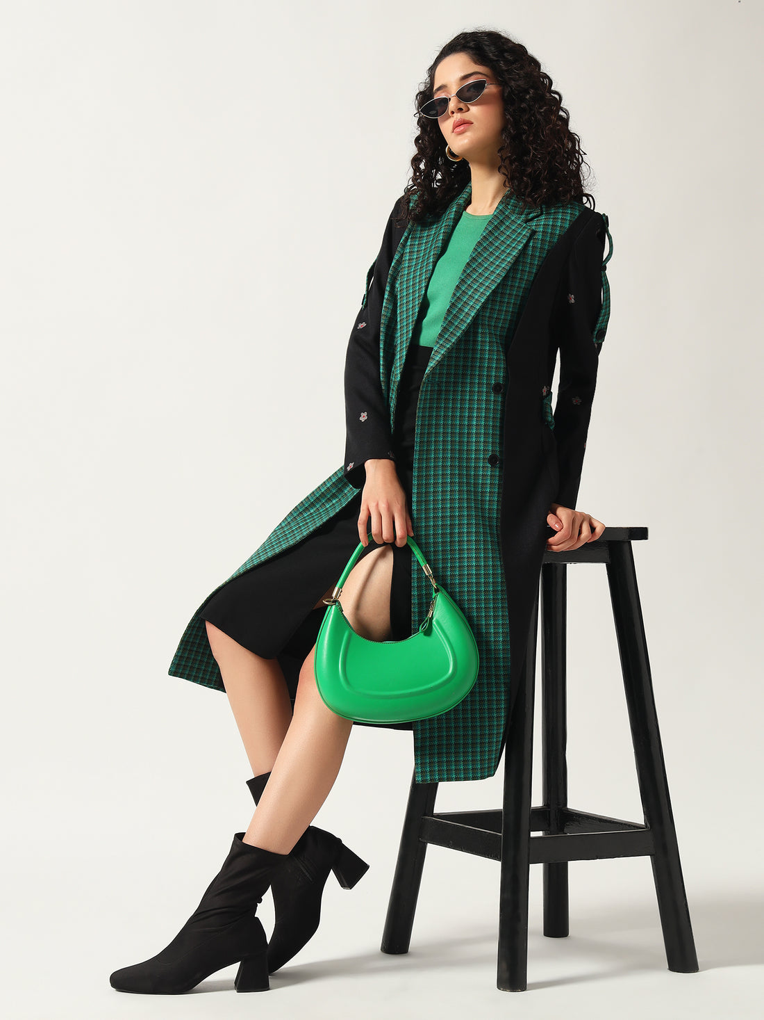 Midnight Emerald Wrap Coat