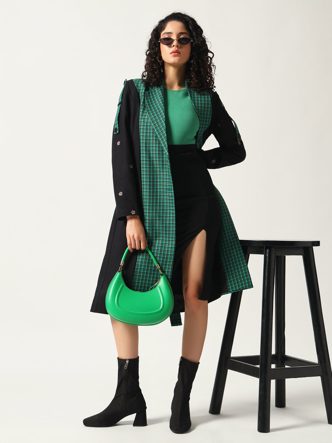 Midnight Emerald Wrap Coat