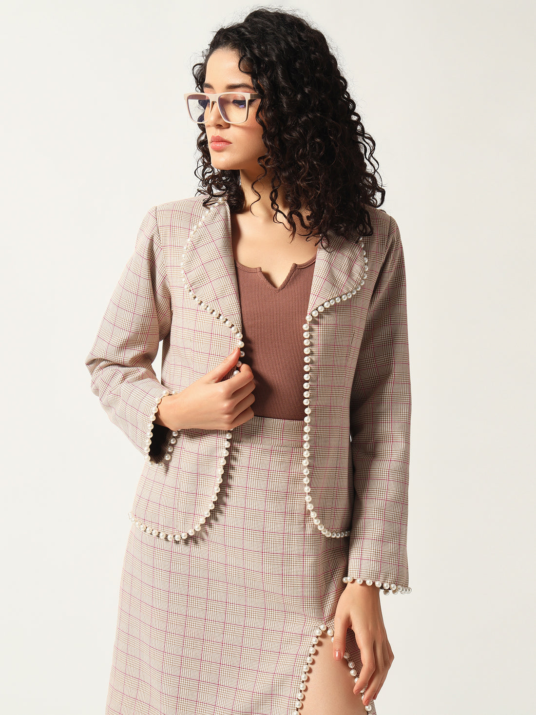 Grace Plaid Jacket Set