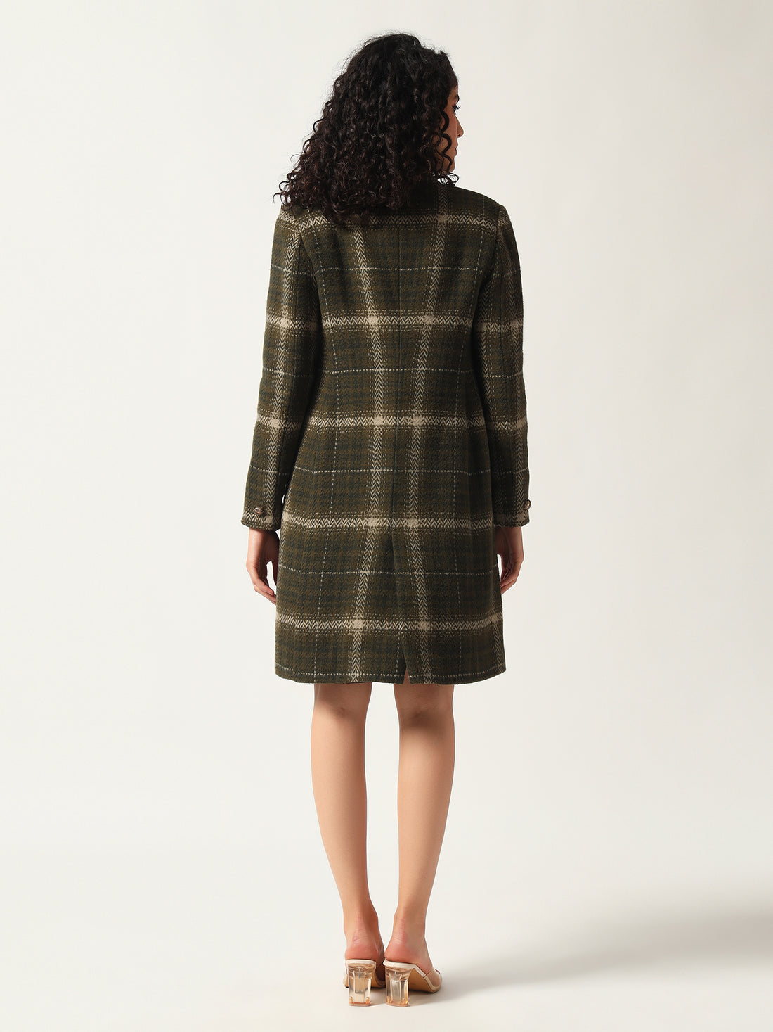 Olive Plaid Coat