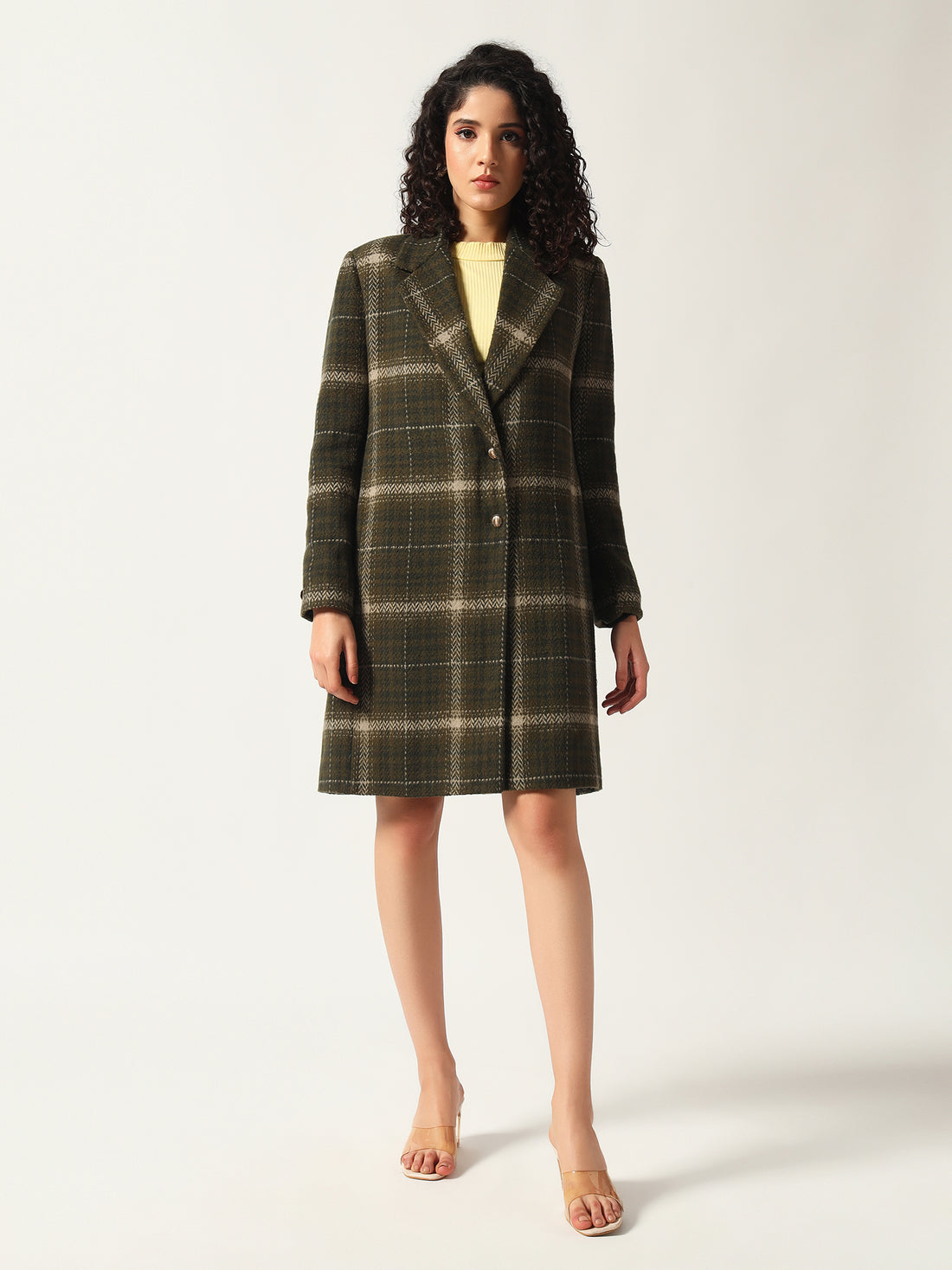 Olive Plaid Coat