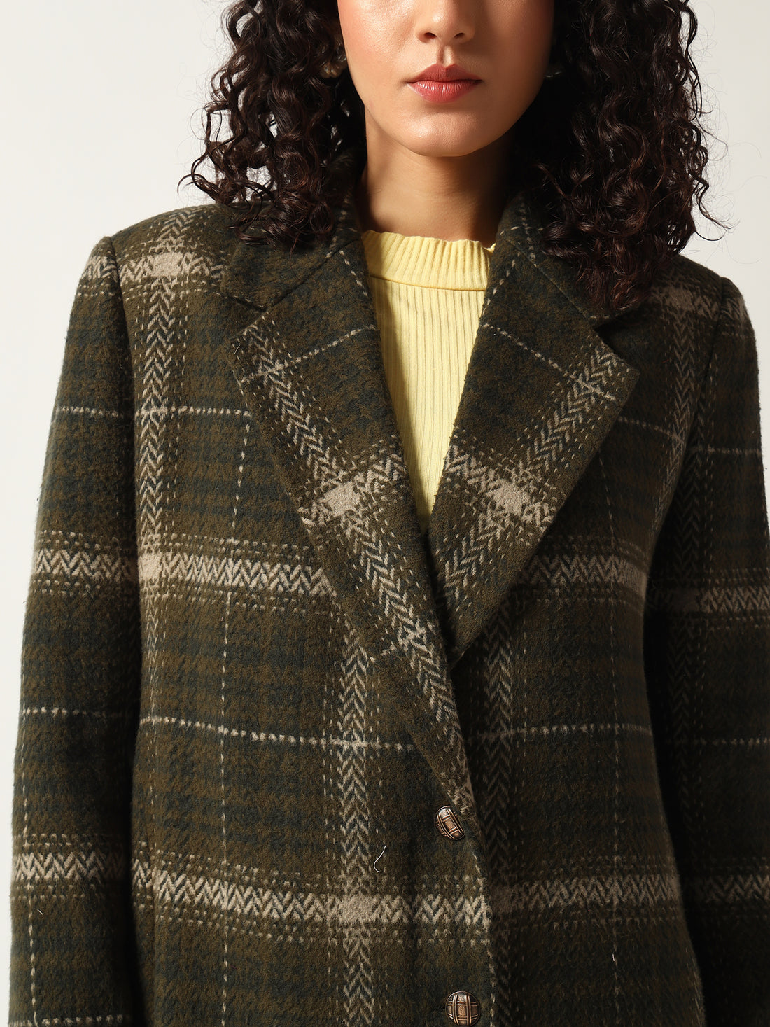 Olive Plaid Coat