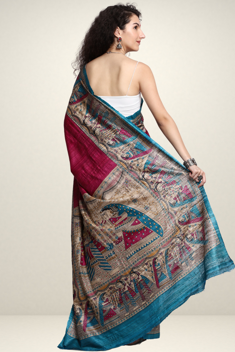 Handloom Tussar Ghicha Silk Saree at Rs.2400/Piece in bhagalpur offer by  Vidya Textile