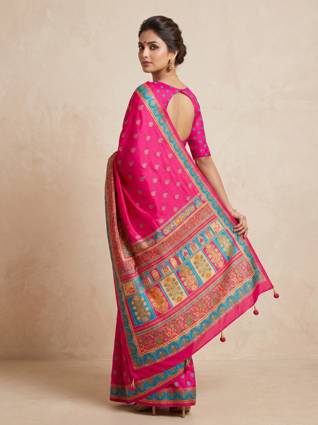 Red Cotton Silk Weave Saree