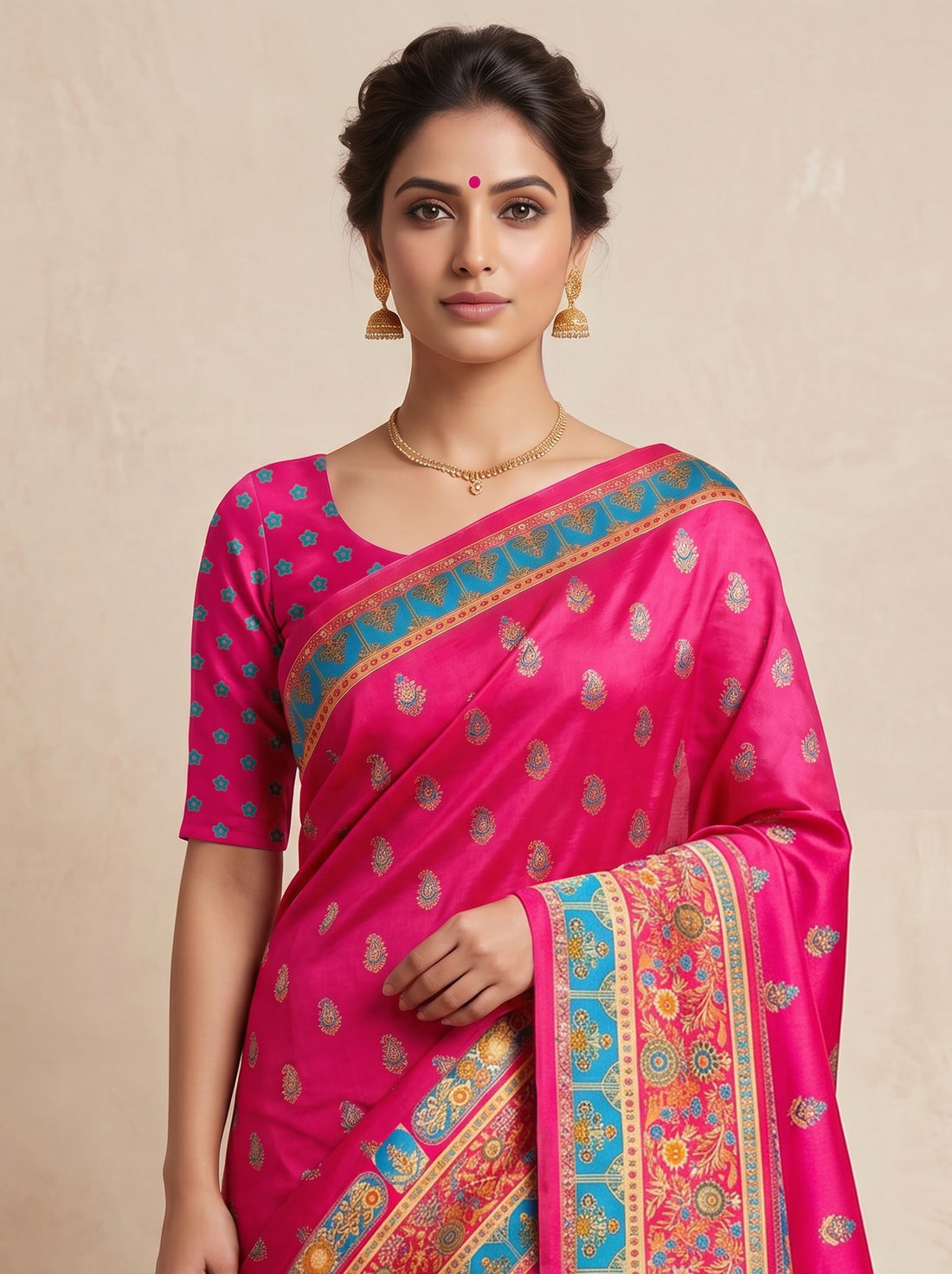 Red Cotton Silk Weave Saree