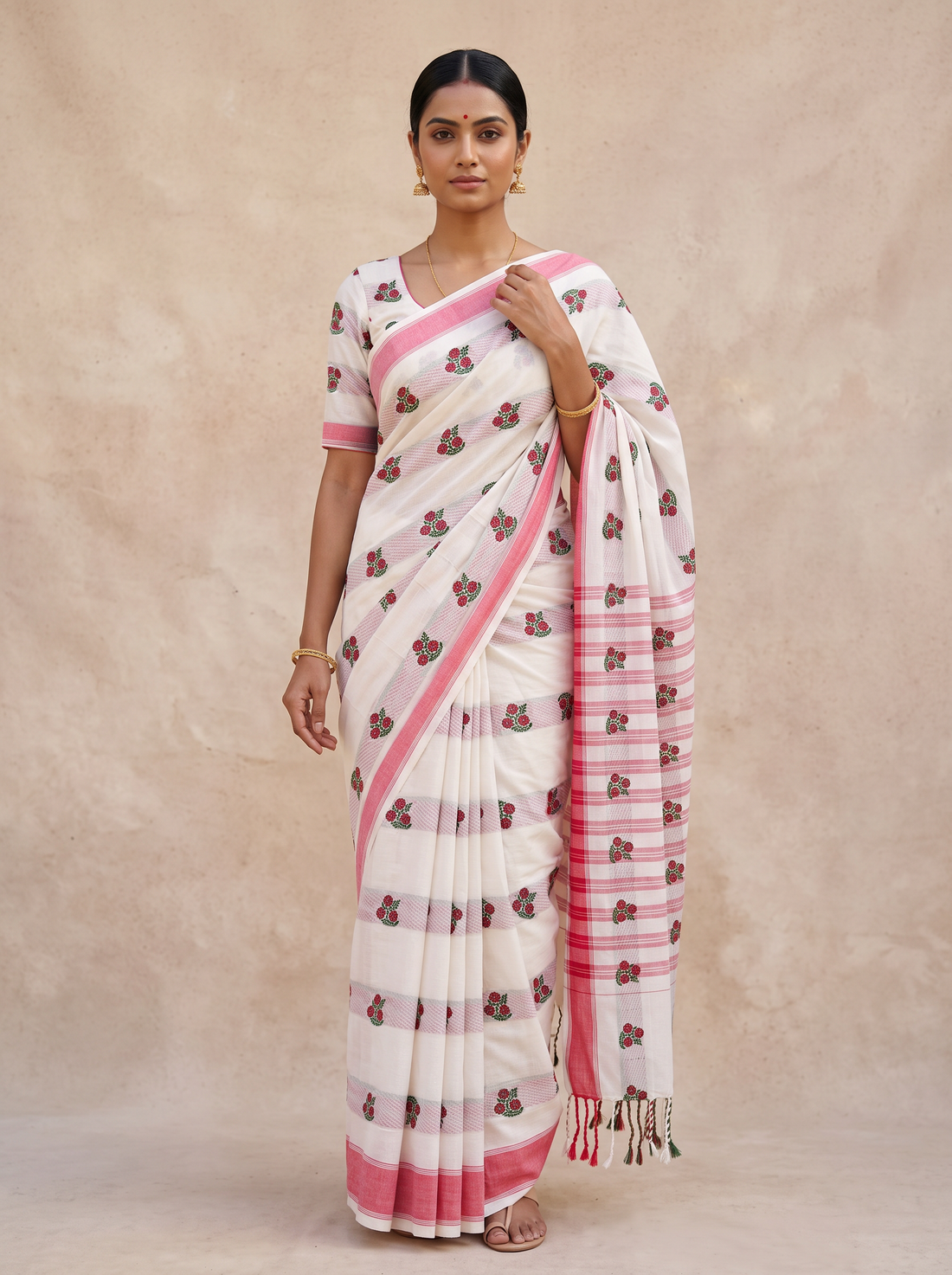 SARNA JOOHI BUTA SAREE(COTTON WEAVE SAREE-2)