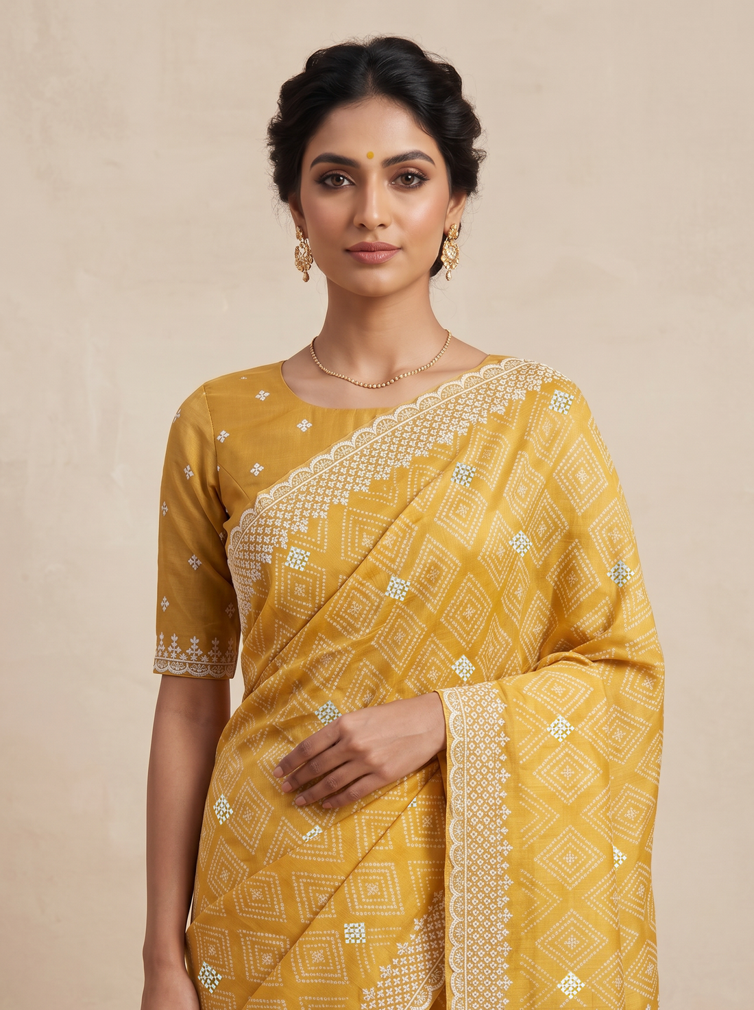 Saantha Signature|Yellow Linen Tissue Embroidery Saree