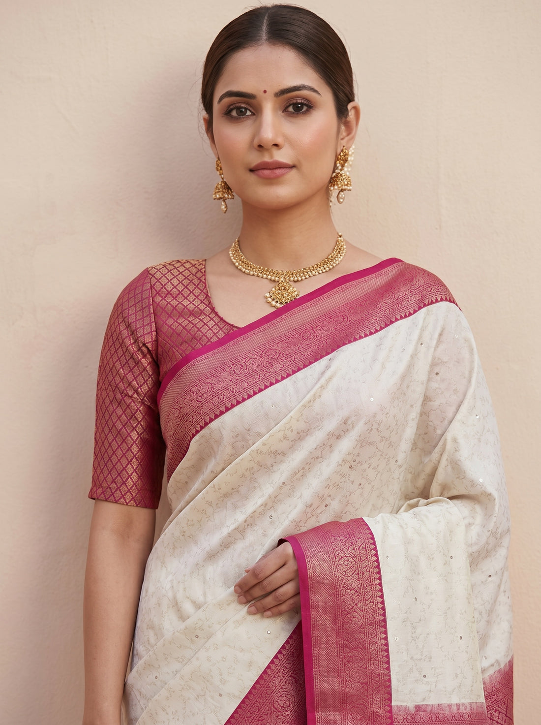 Orange Soft Silk Print Saree