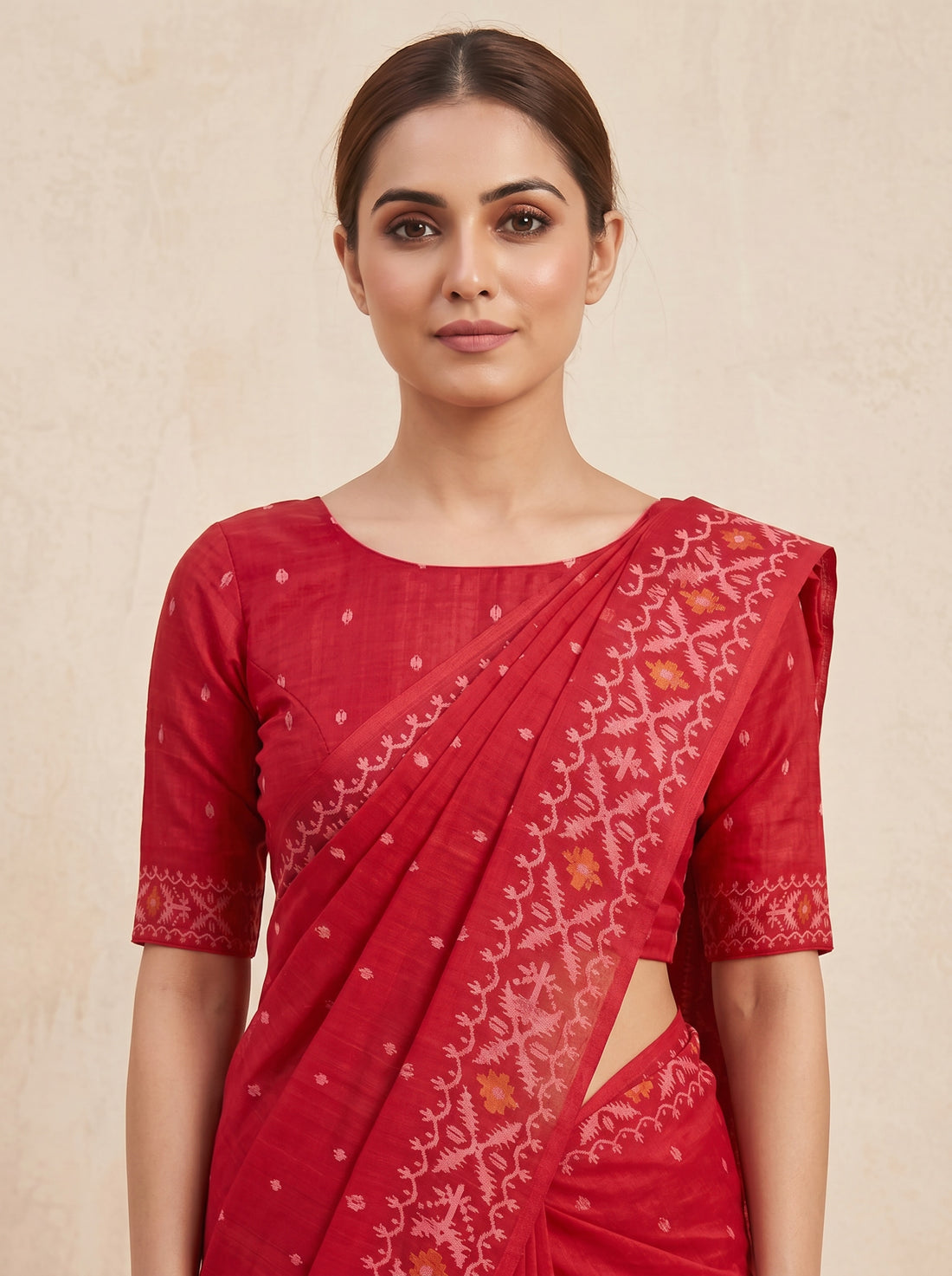 Red Pure Silk Weave Saree