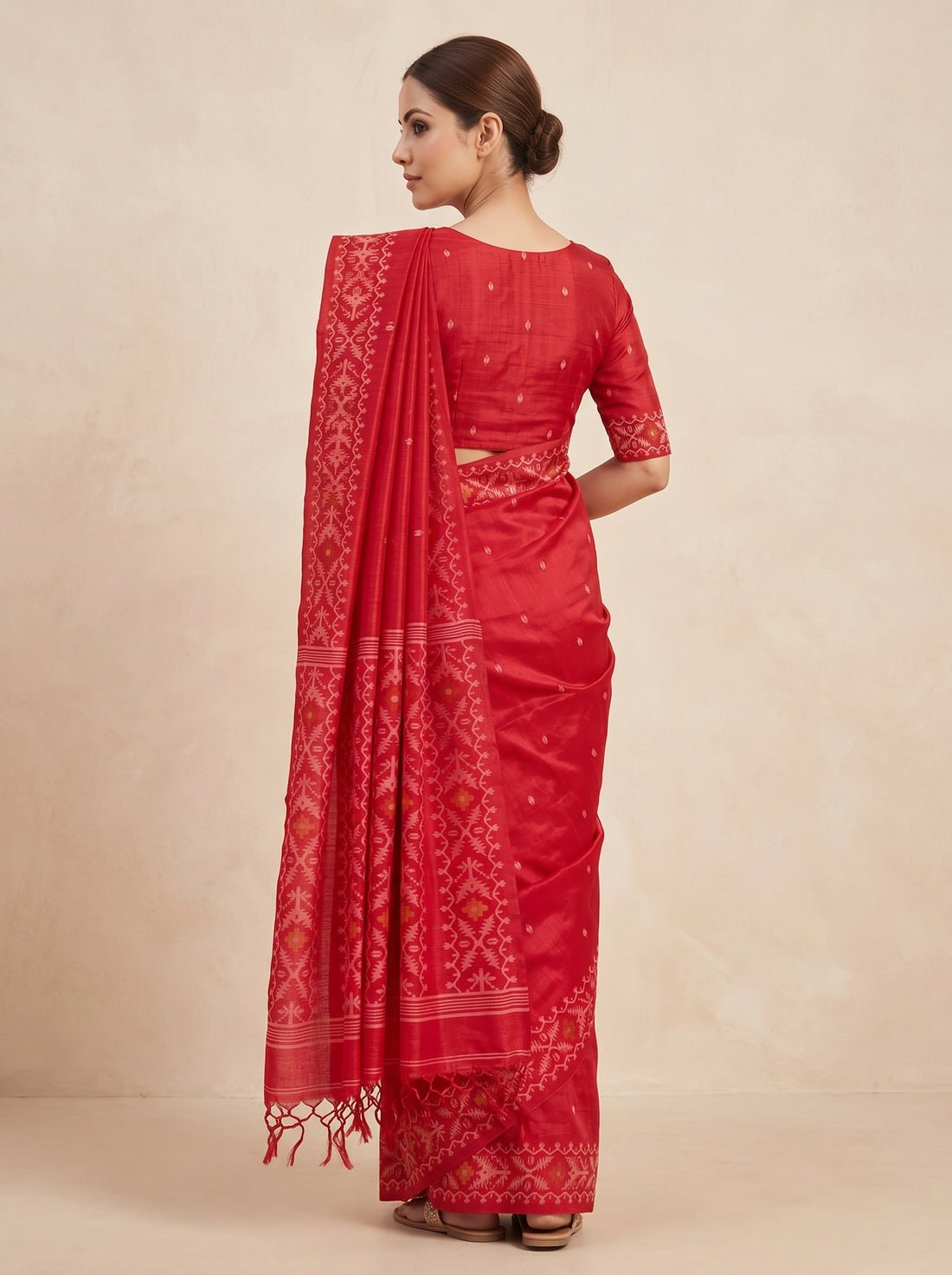 Red Pure Silk Weave Saree