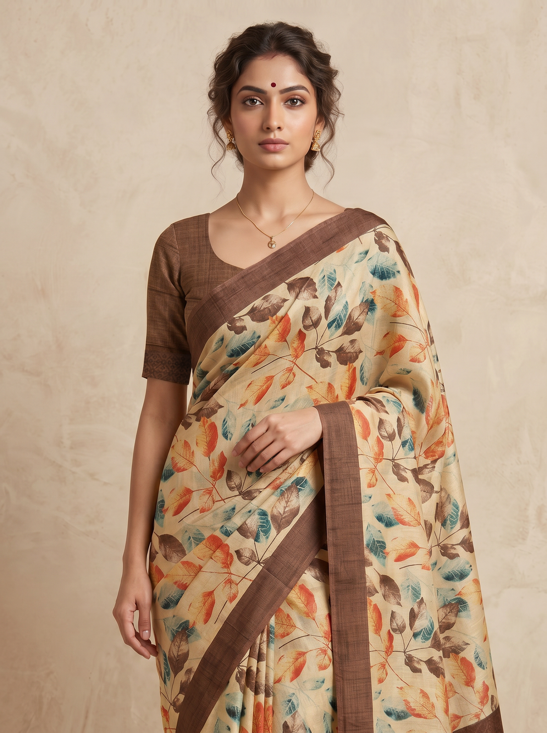 Saantha Signature|Multicolour Tussar Silk Print Saree