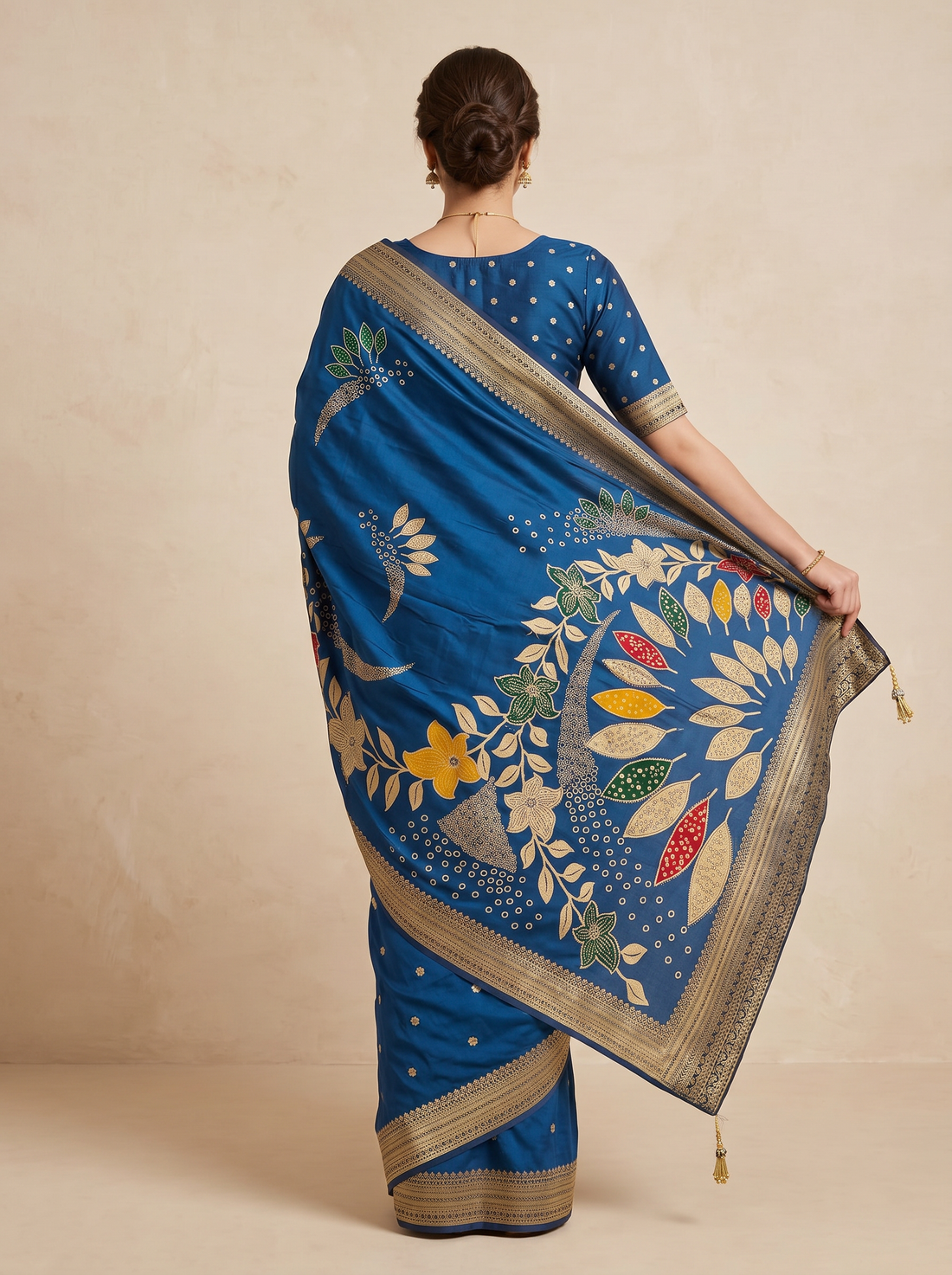 Saantha Signature|Blue Art Silk Embroidery Saree