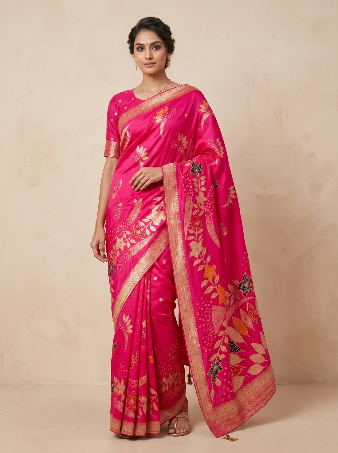 Saantha Signature|Pink Art Silk Embroidery Saree