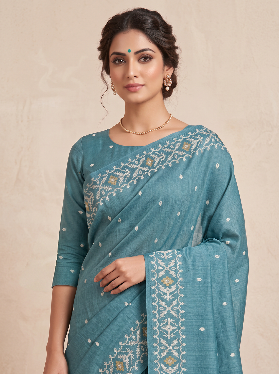 Saantha Signature|Bottle Green Pure Tassar Weave Saree