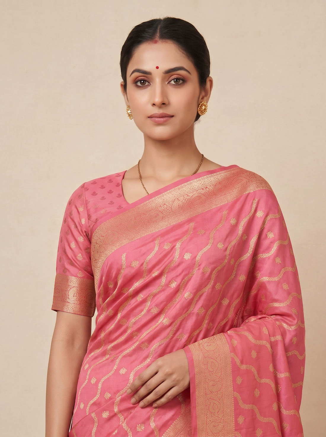 Saantha Signature|Pink Art Silk Zari Work Saree