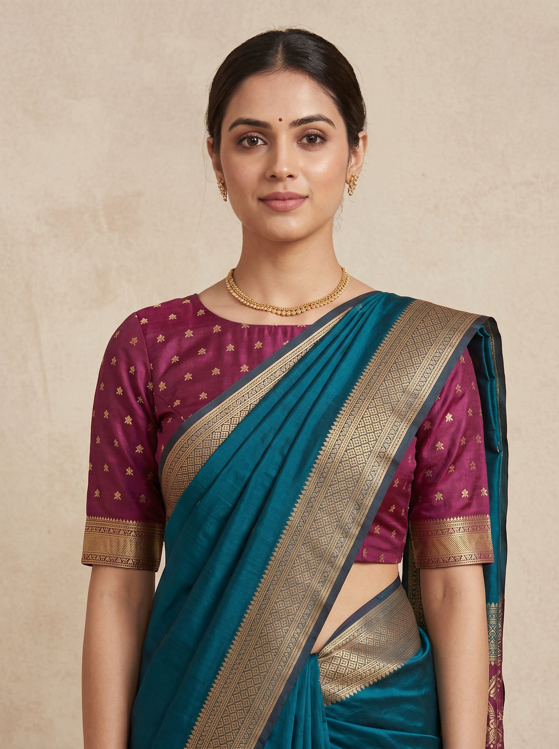 Blue Cotton Silk Print Saree