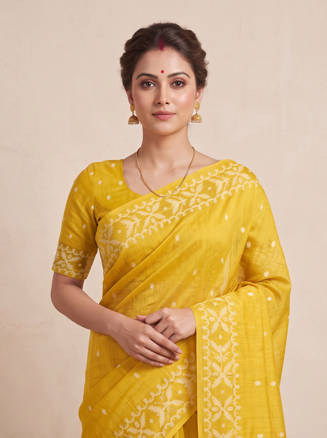 Saantha Signature|Yellow Pure Tassar Weave Saree