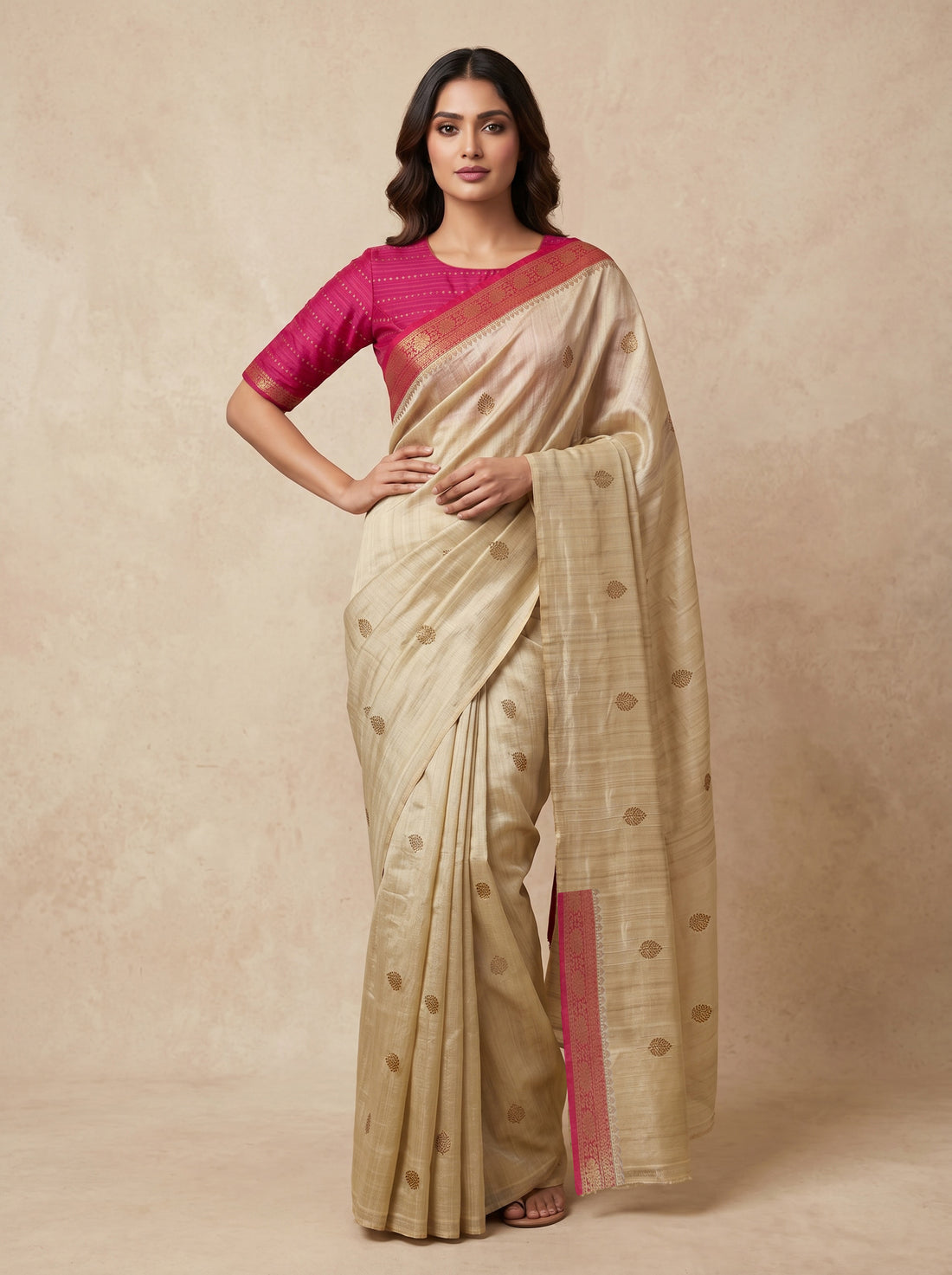Saantha Signature|Tussar Colour Tussar Banarasi Weave Saree