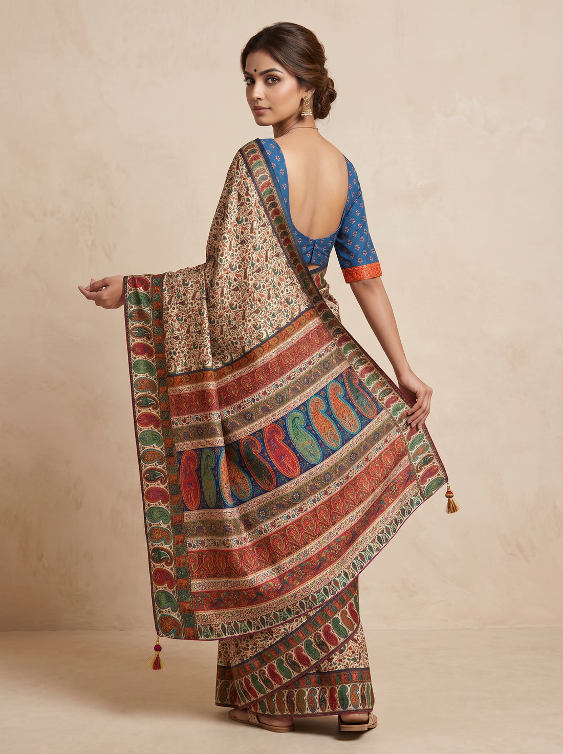 Brown Cotton Silk Weave Saree