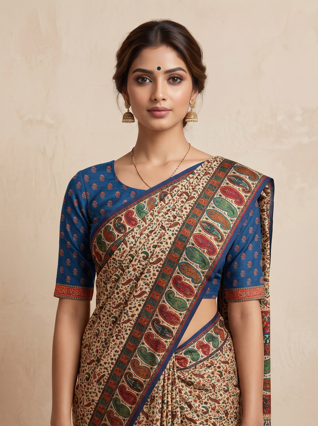 Brown Cotton Silk Weave Saree