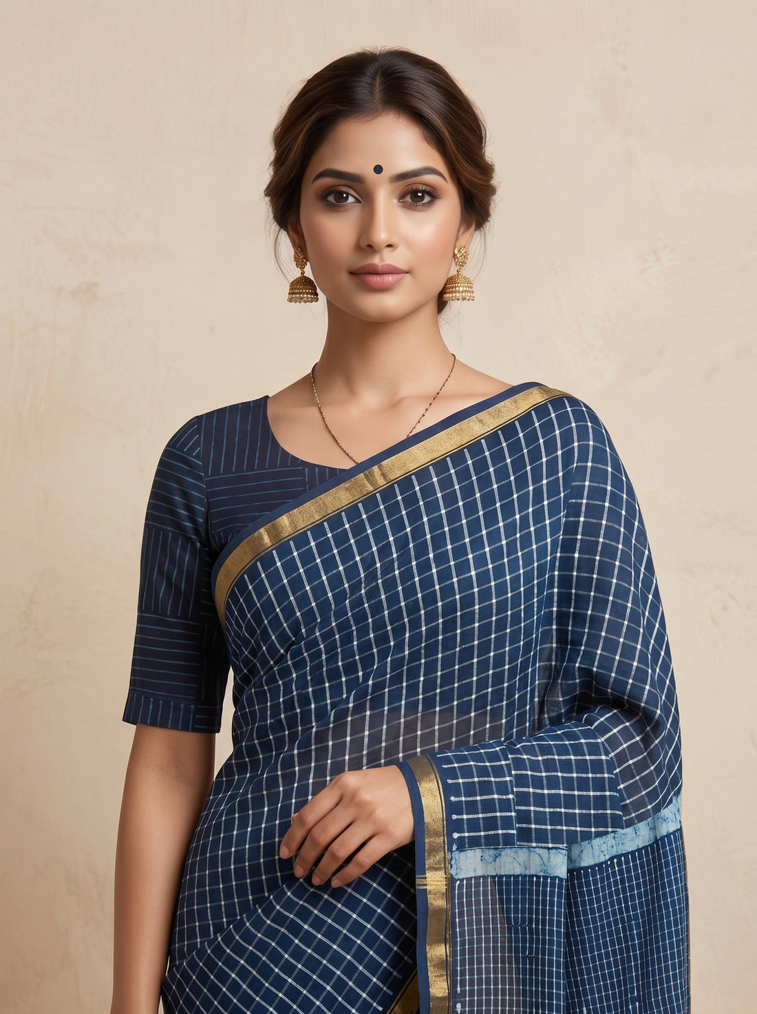 Black Chanderi Print Saree