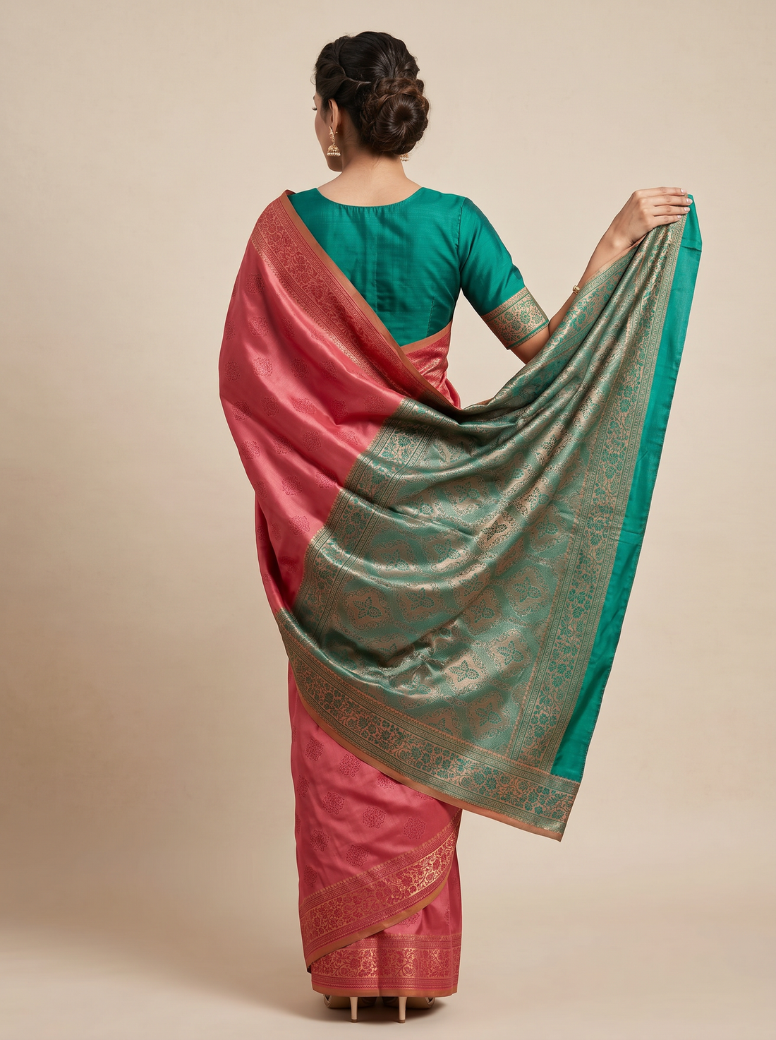 Saantha Signature|Baby Pink Blended Silk Zari Work Saree