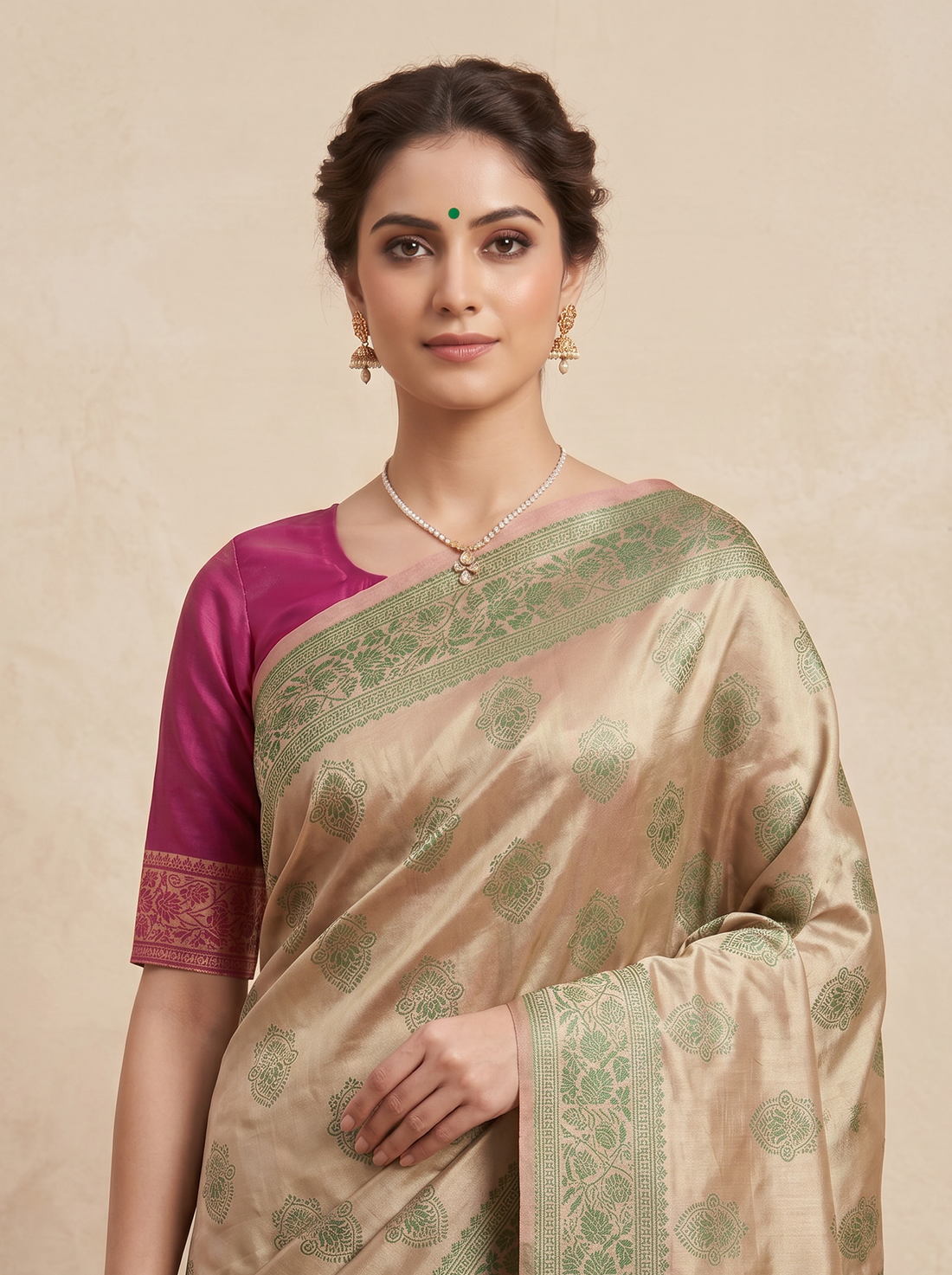 Saantha Signature|Light Green Blended Silk Zari Work Saree