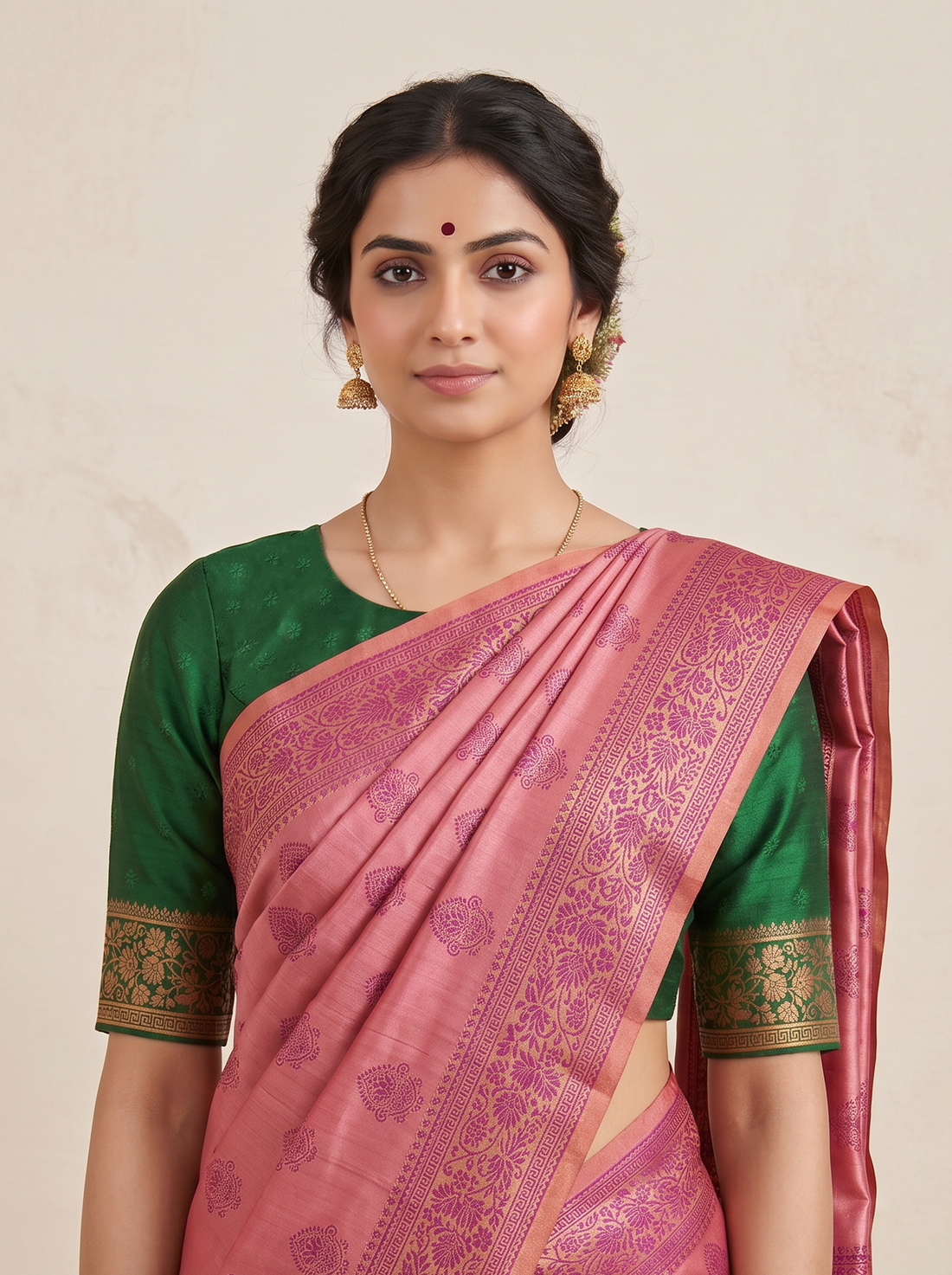 Saantha Signature|Light Purple Blended Silk Zari Work Saree
