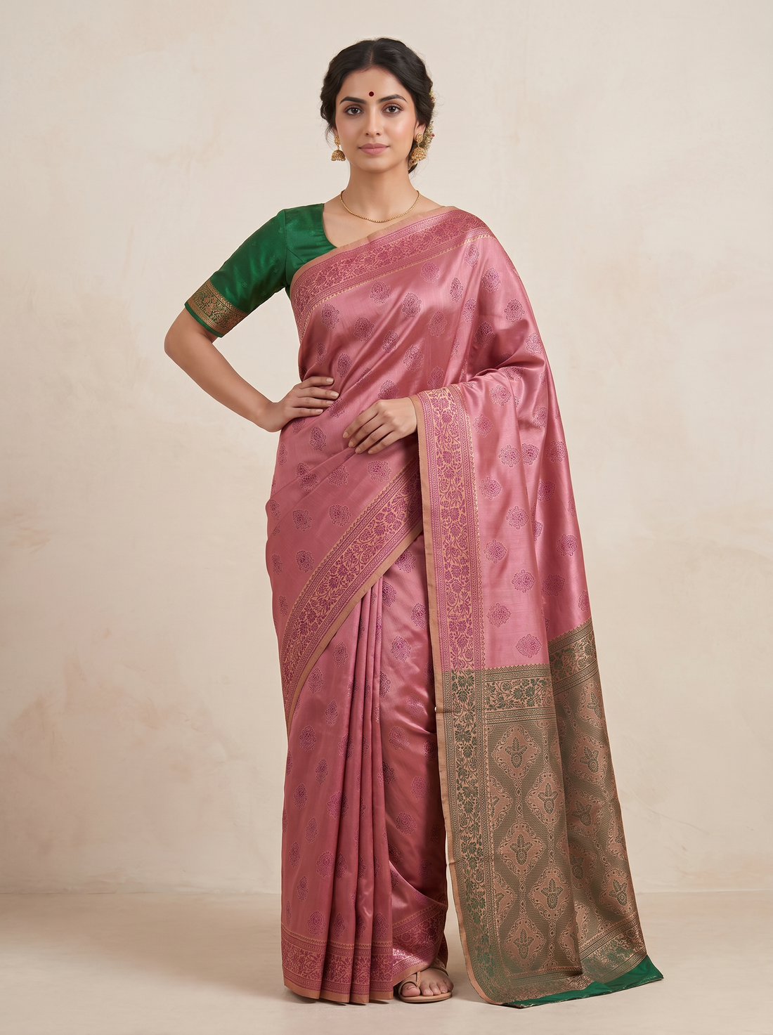 Saantha Signature|Light Purple Blended Silk Zari Work Saree