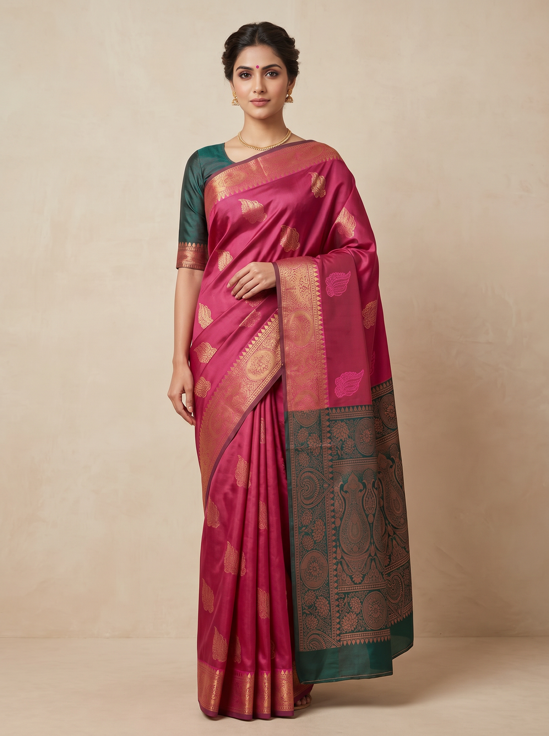 Saantha Signature|Pink Blended Silk Zari Work Saree
