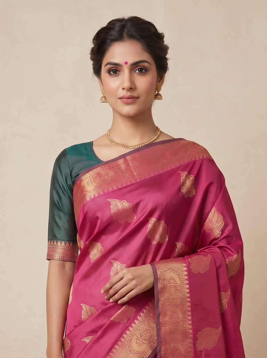 Saantha Signature|Pink Blended Silk Zari Work Saree