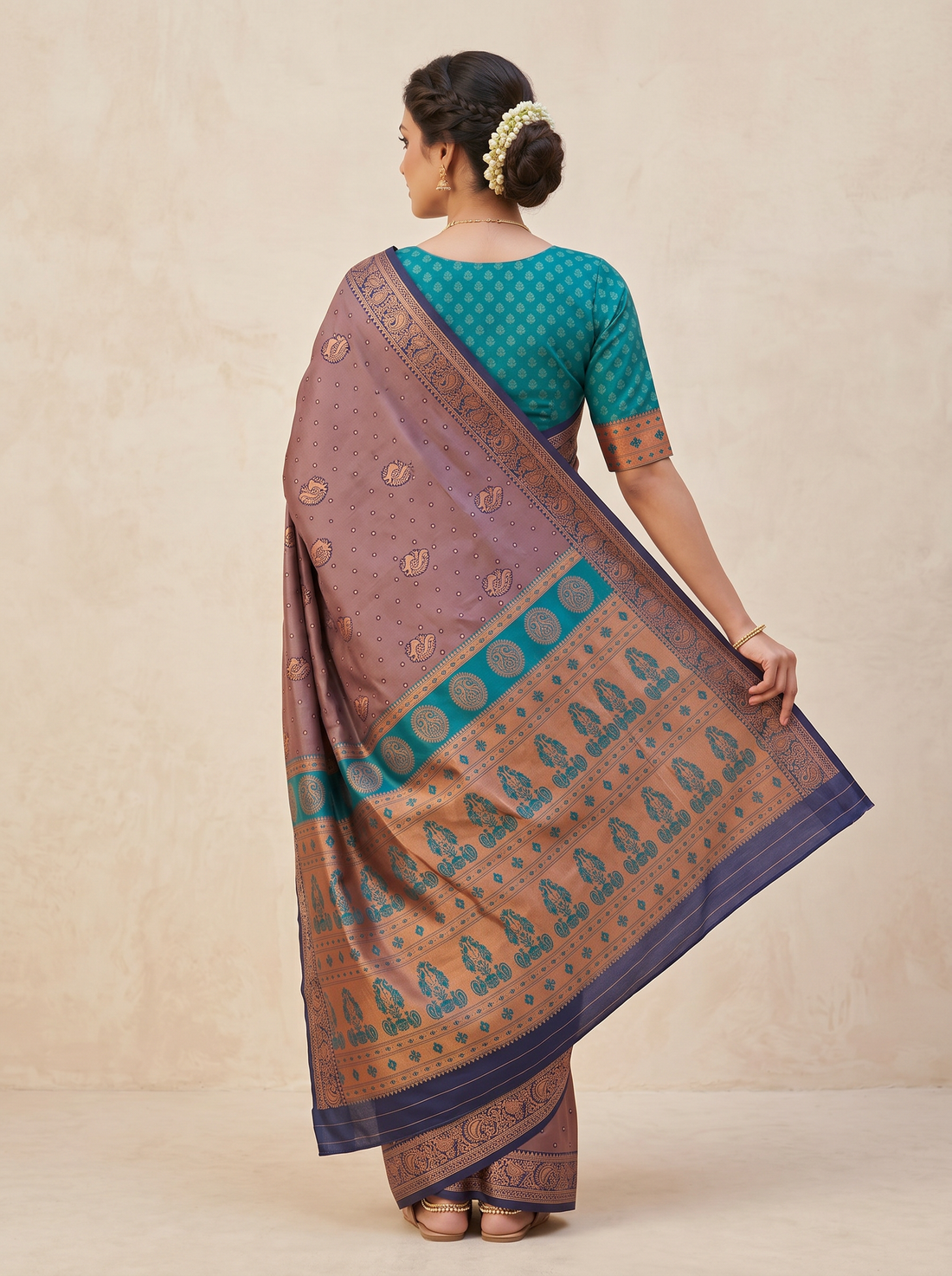 Saantha Signature|Purple Blended Silk Zari Work Saree