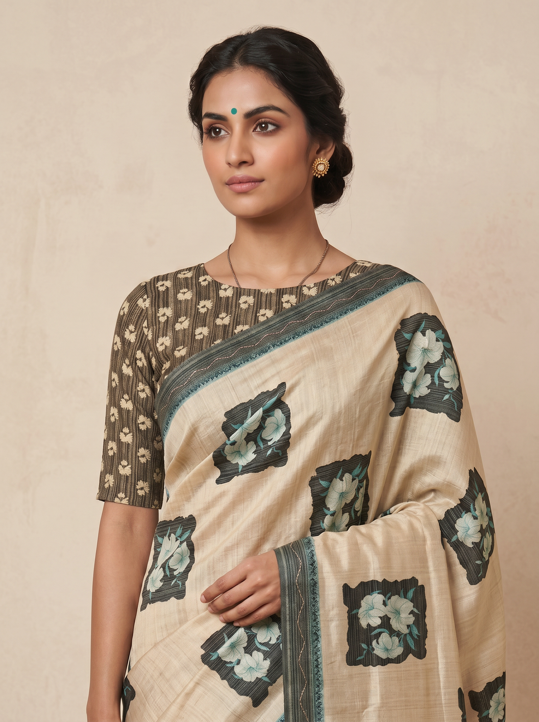 Saantha Signature|Pistachio Assam Silk Embroidery Saree