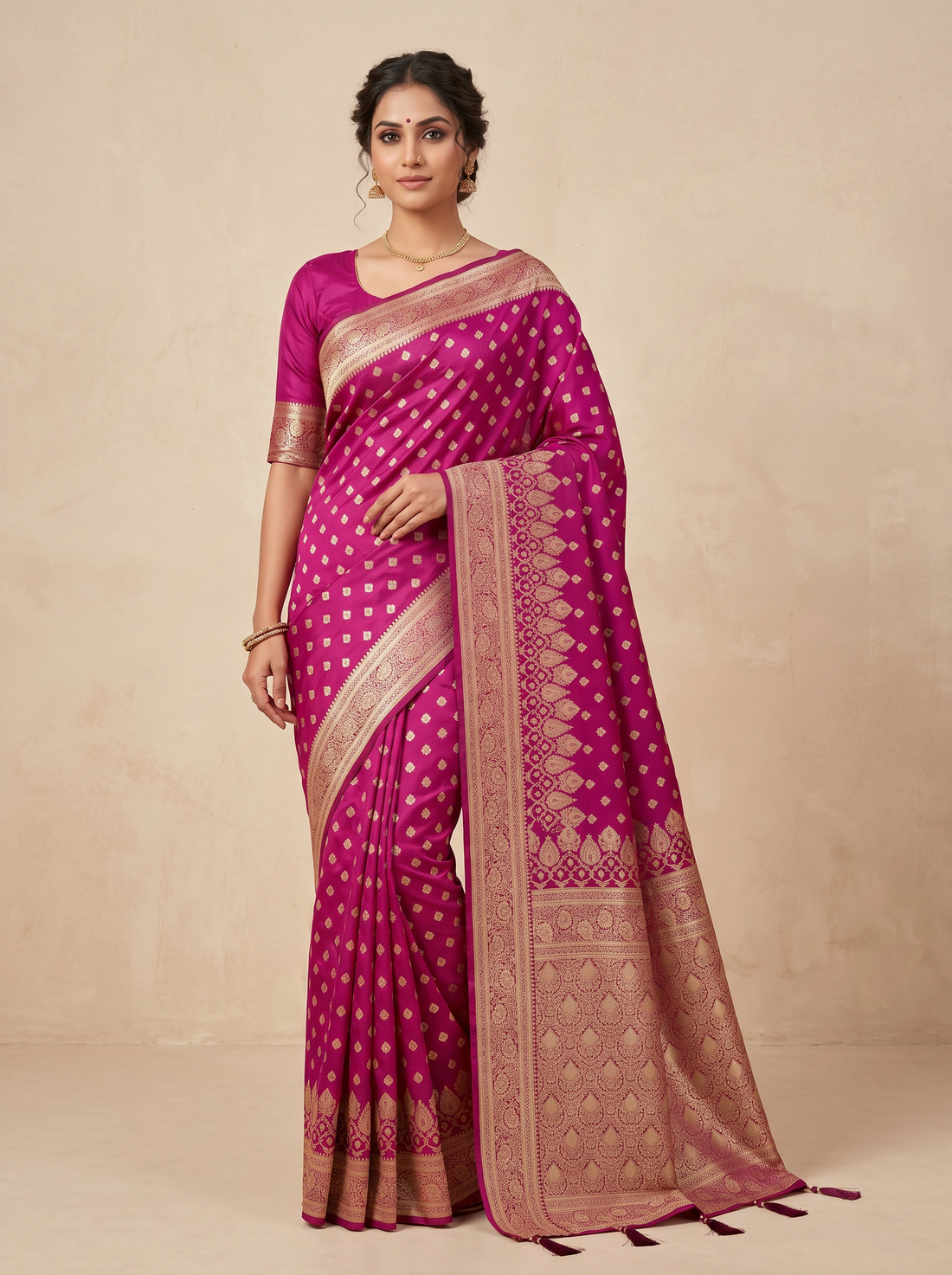 Saantha Signature|Begni Blended Silk Zari Work Saree